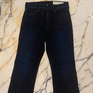 NINA HIGH-RISE ANKLE FLARE dark blue rag and bone jeans